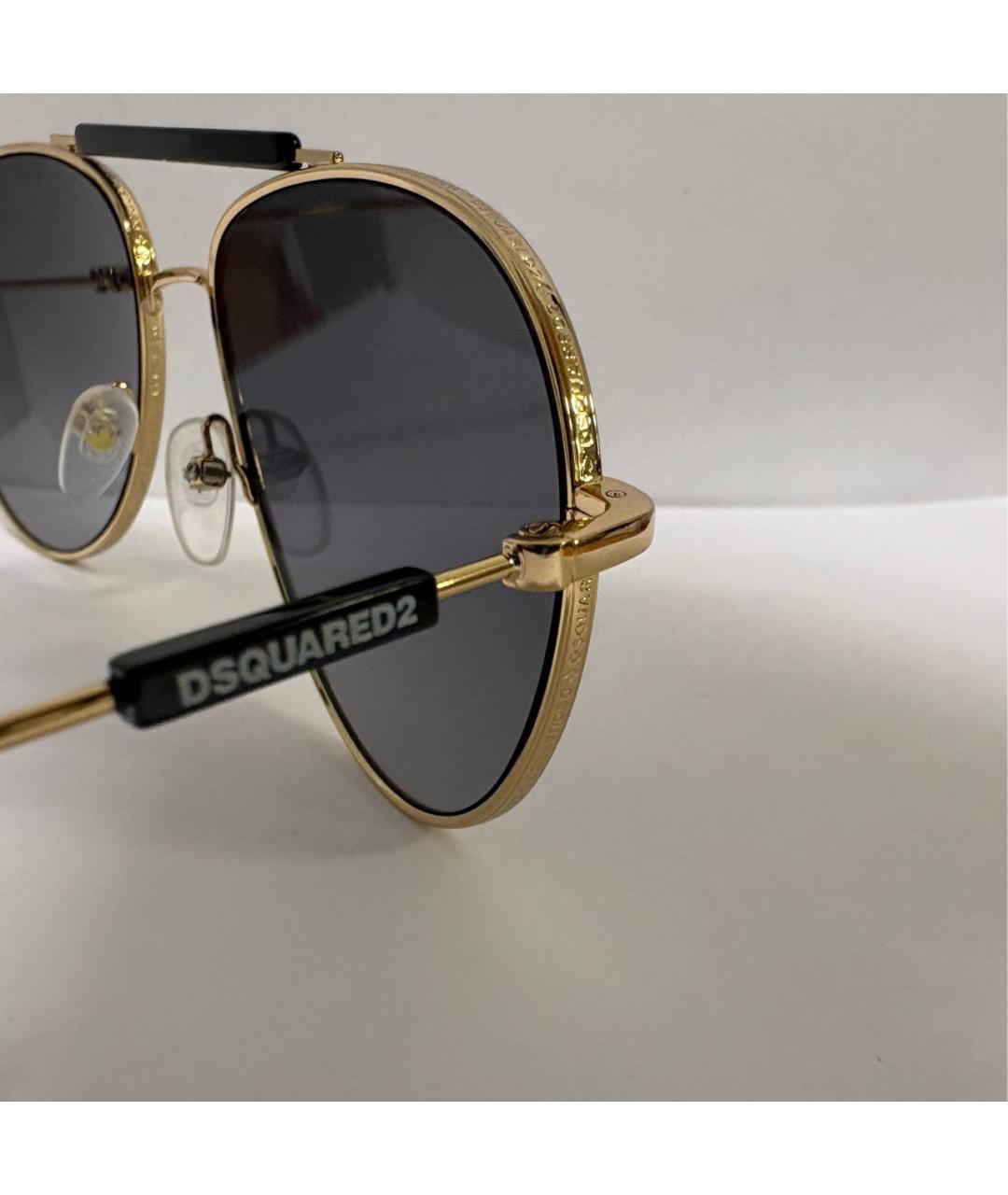 DSQUARED2 Золотые металлические солнцезащитные очки, фото 7