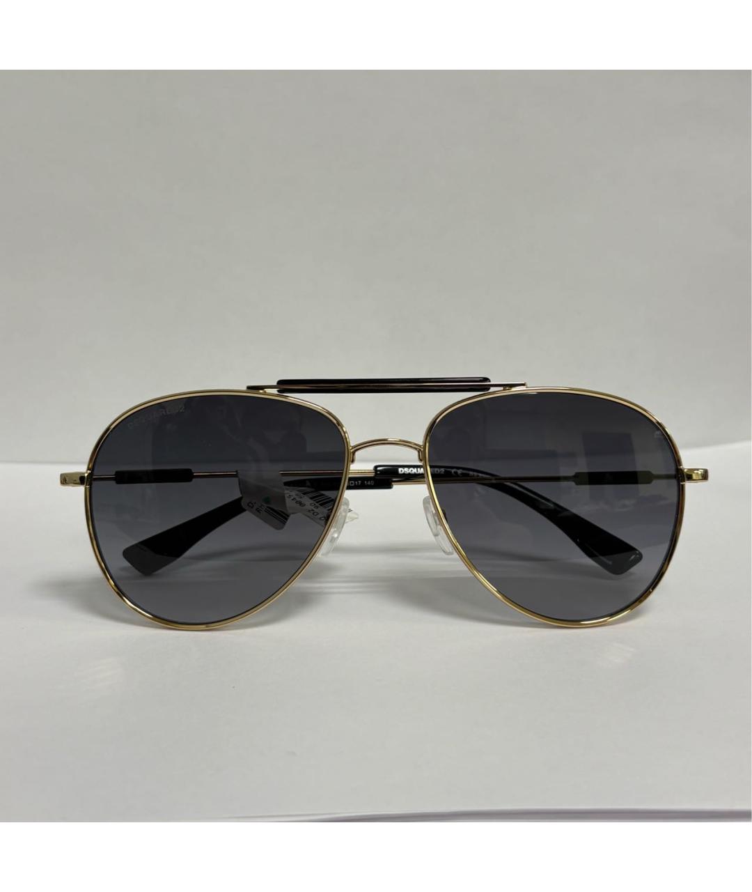 DSQUARED2 Золотые металлические солнцезащитные очки, фото 6