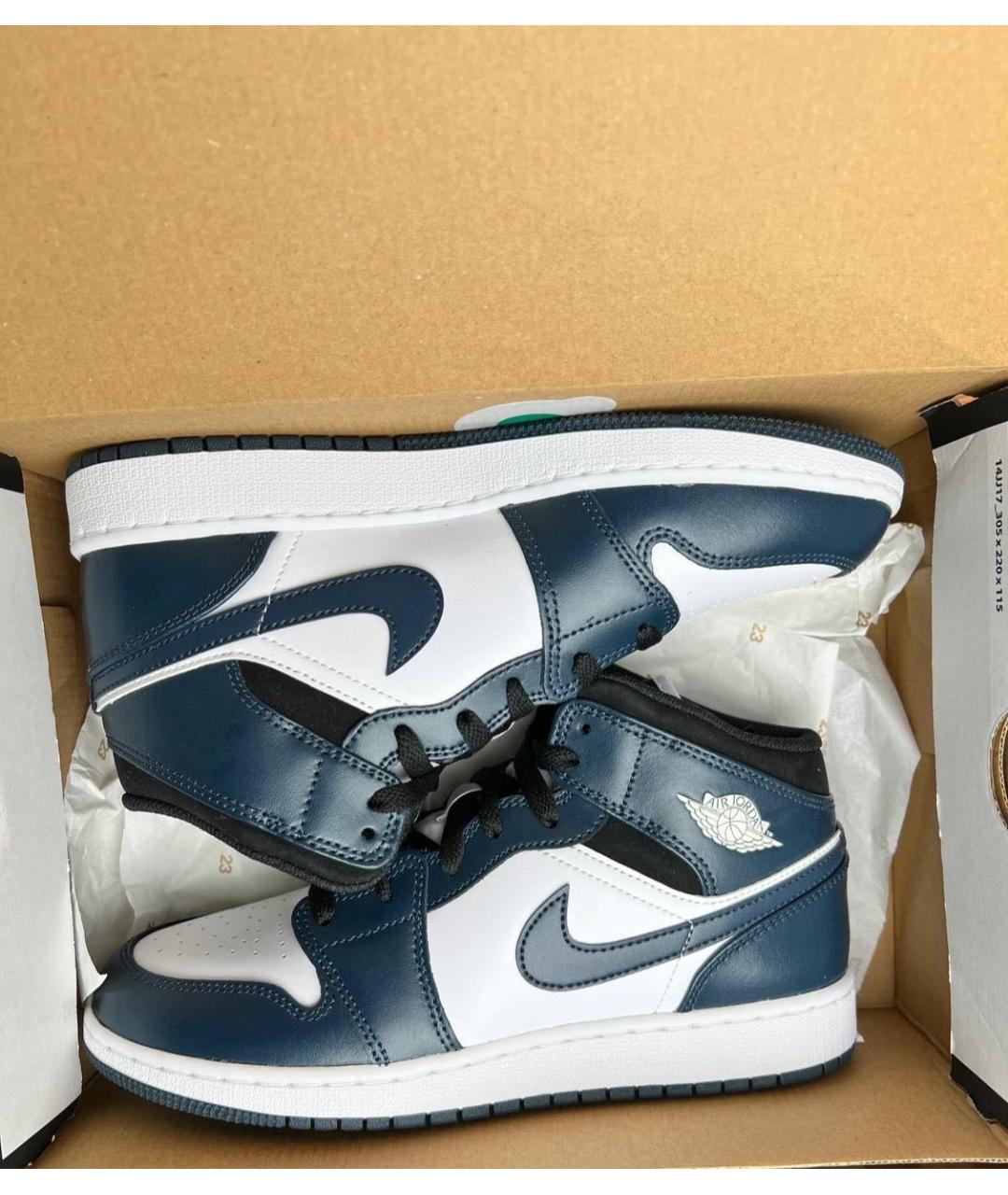 NIKE Белые кожаные высокие кроссовки / кеды, фото 5