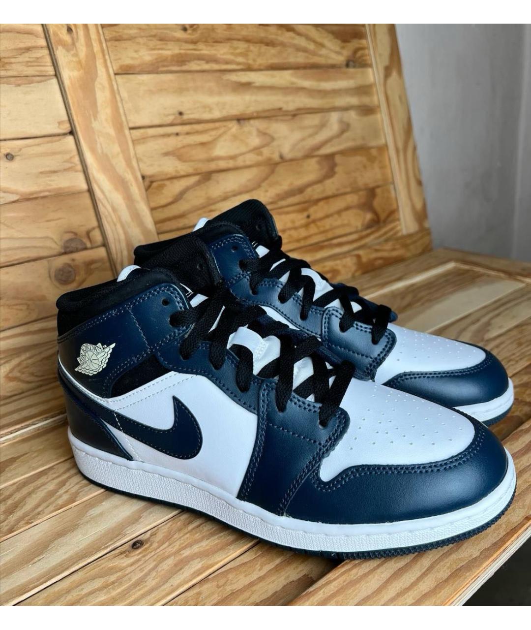 NIKE Белые кожаные высокие кроссовки / кеды, фото 2