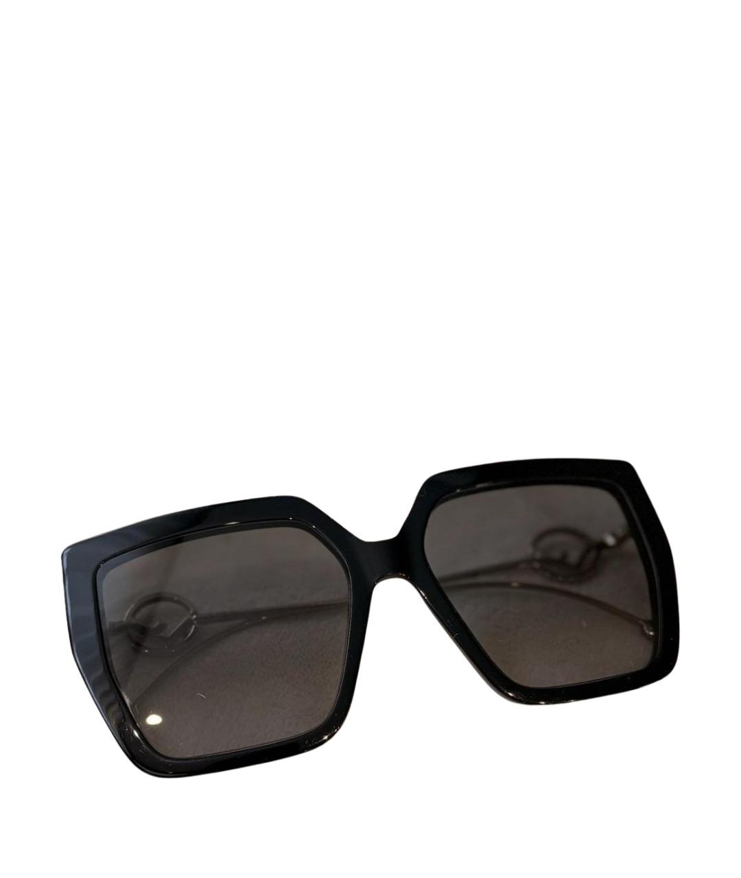 FENDI Черные пластиковые солнцезащитные очки, фото 1