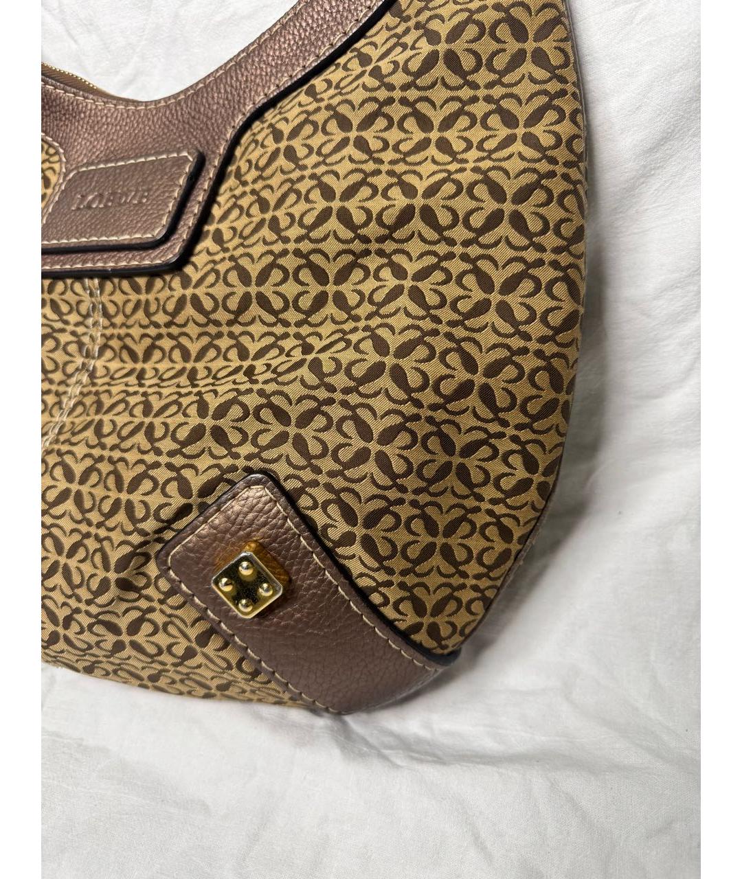LOEWE Коричневая кожаная сумка с короткими ручками, фото 4