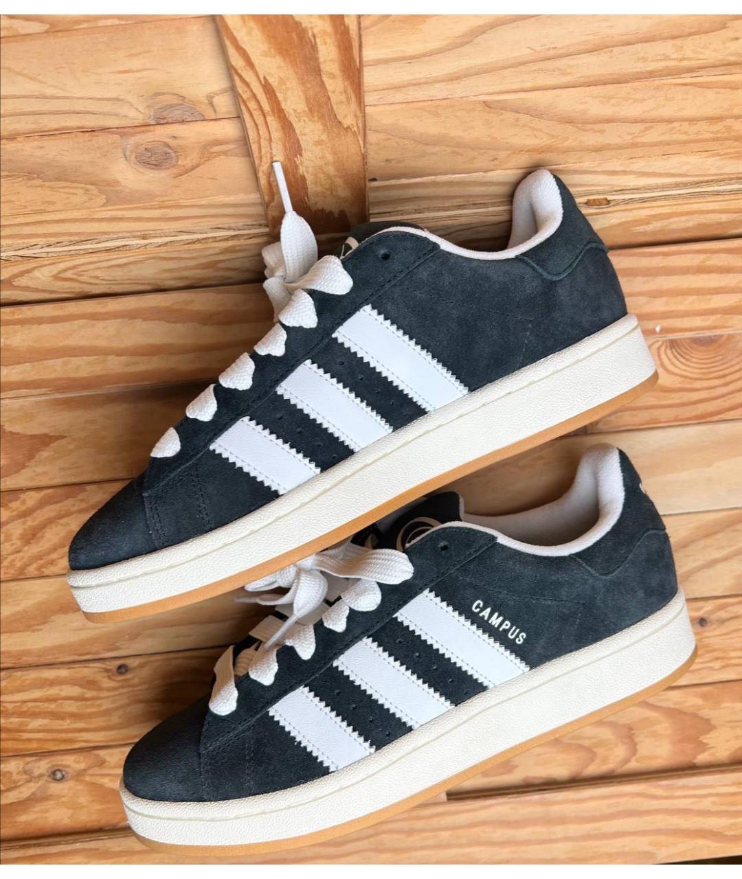 ADIDAS Черные замшевые низкие кроссовки / кеды, фото 3