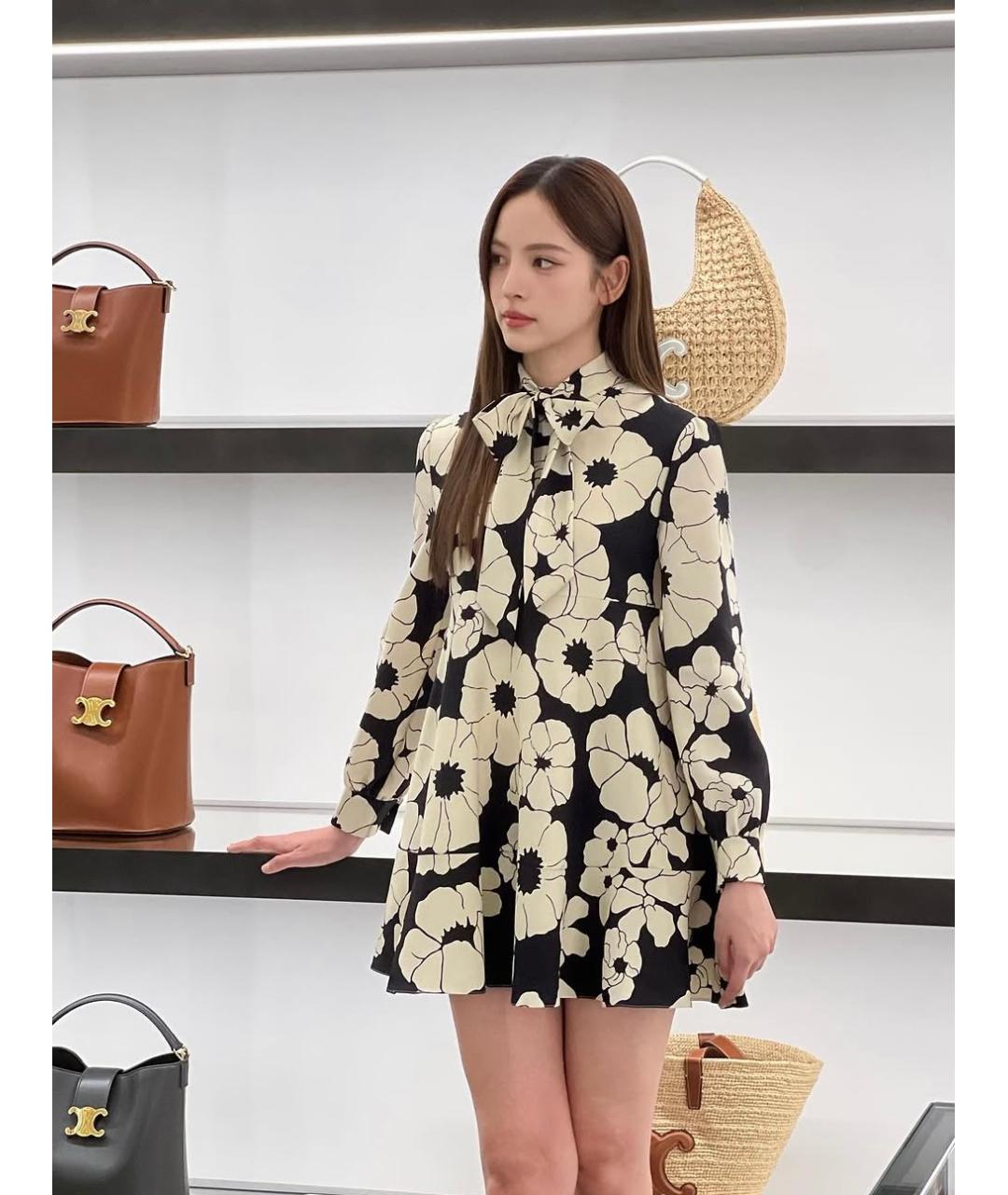 CELINE Мульти шерстяное платье, фото 6