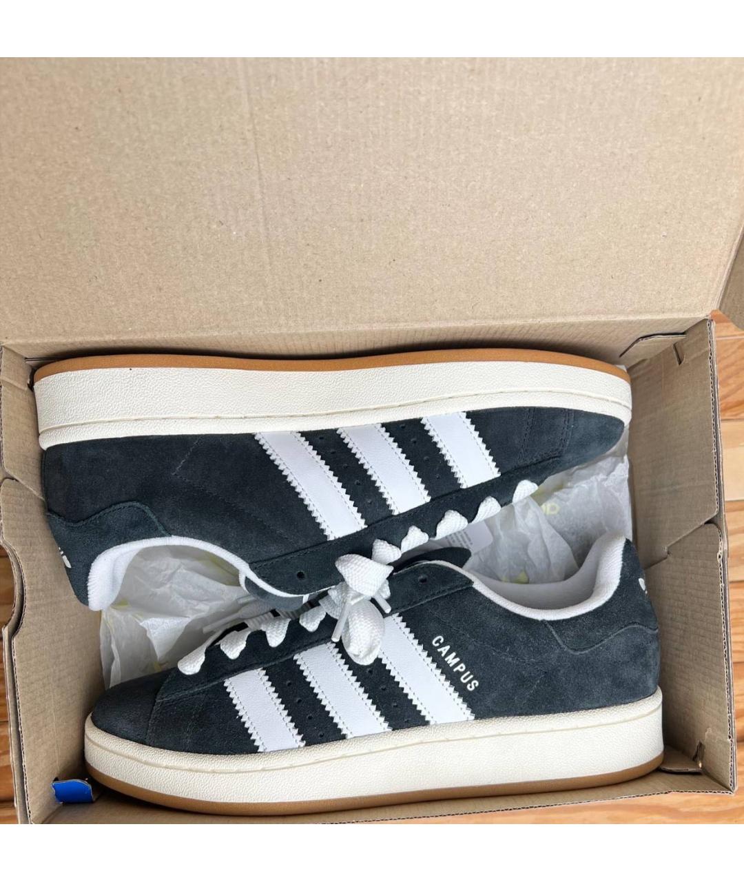 ADIDAS Черные замшевые кроссовки, фото 4