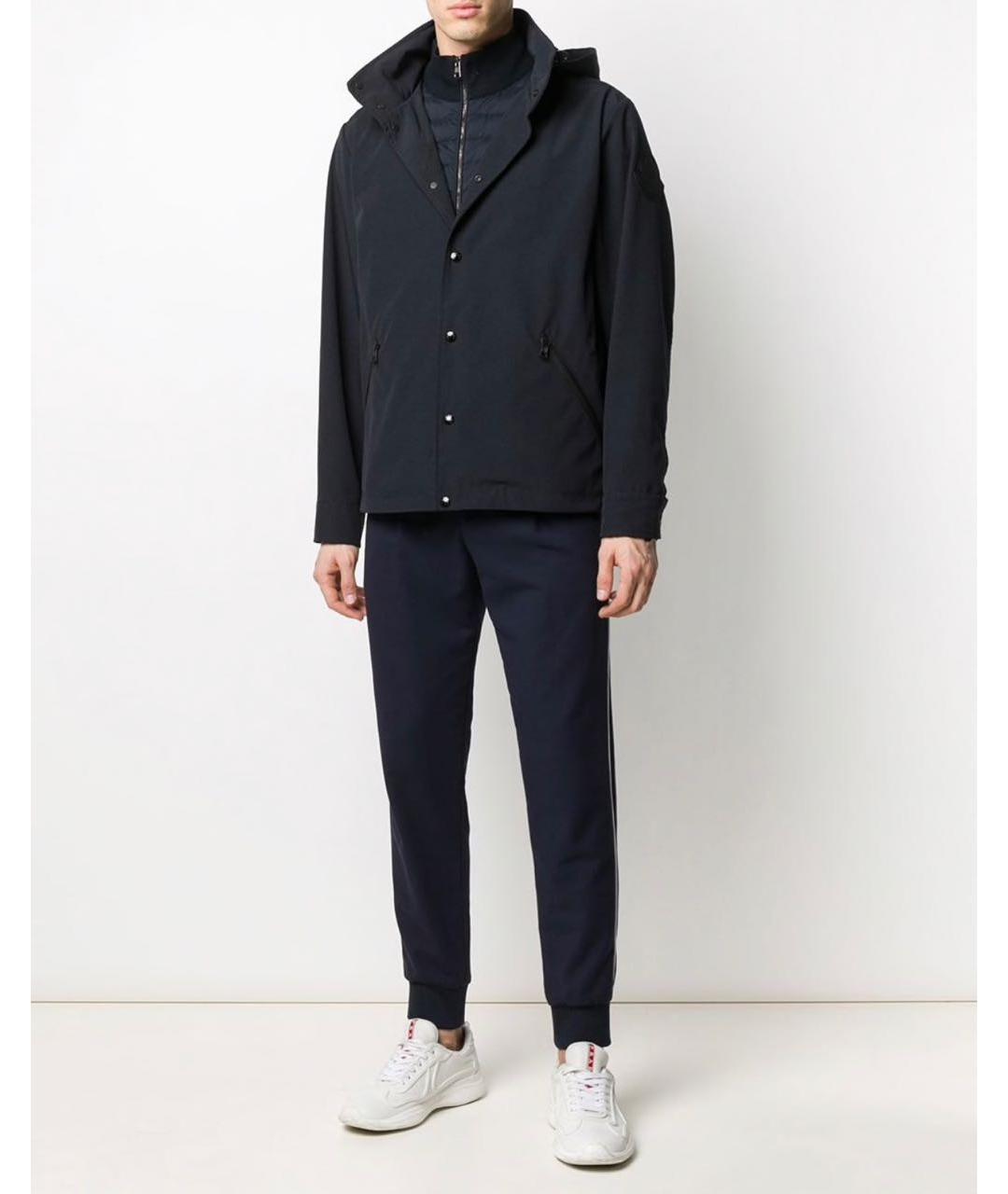 MONCLER Темно-синяя полиамидовая куртка, фото 4