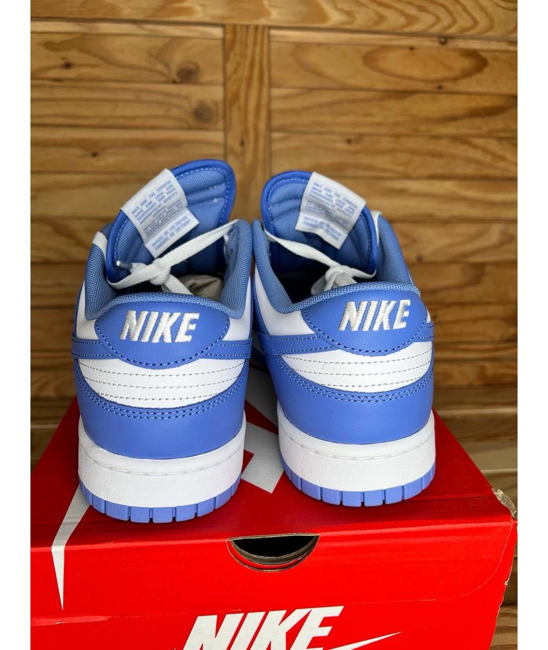 NIKE Синие кожаные низкие кроссовки / кеды, фото 4