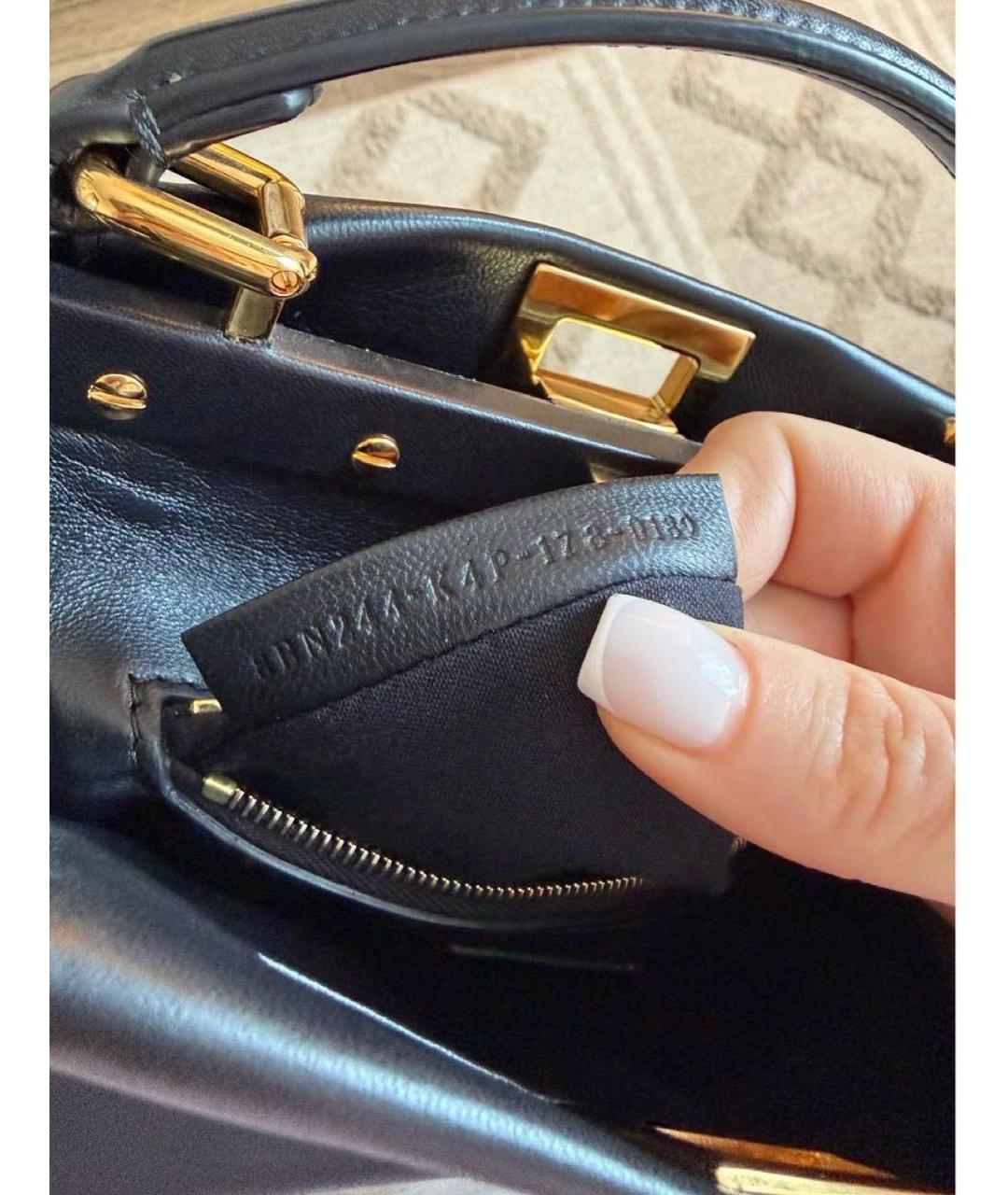 FENDI Черная кожаная сумка через плечо, фото 4