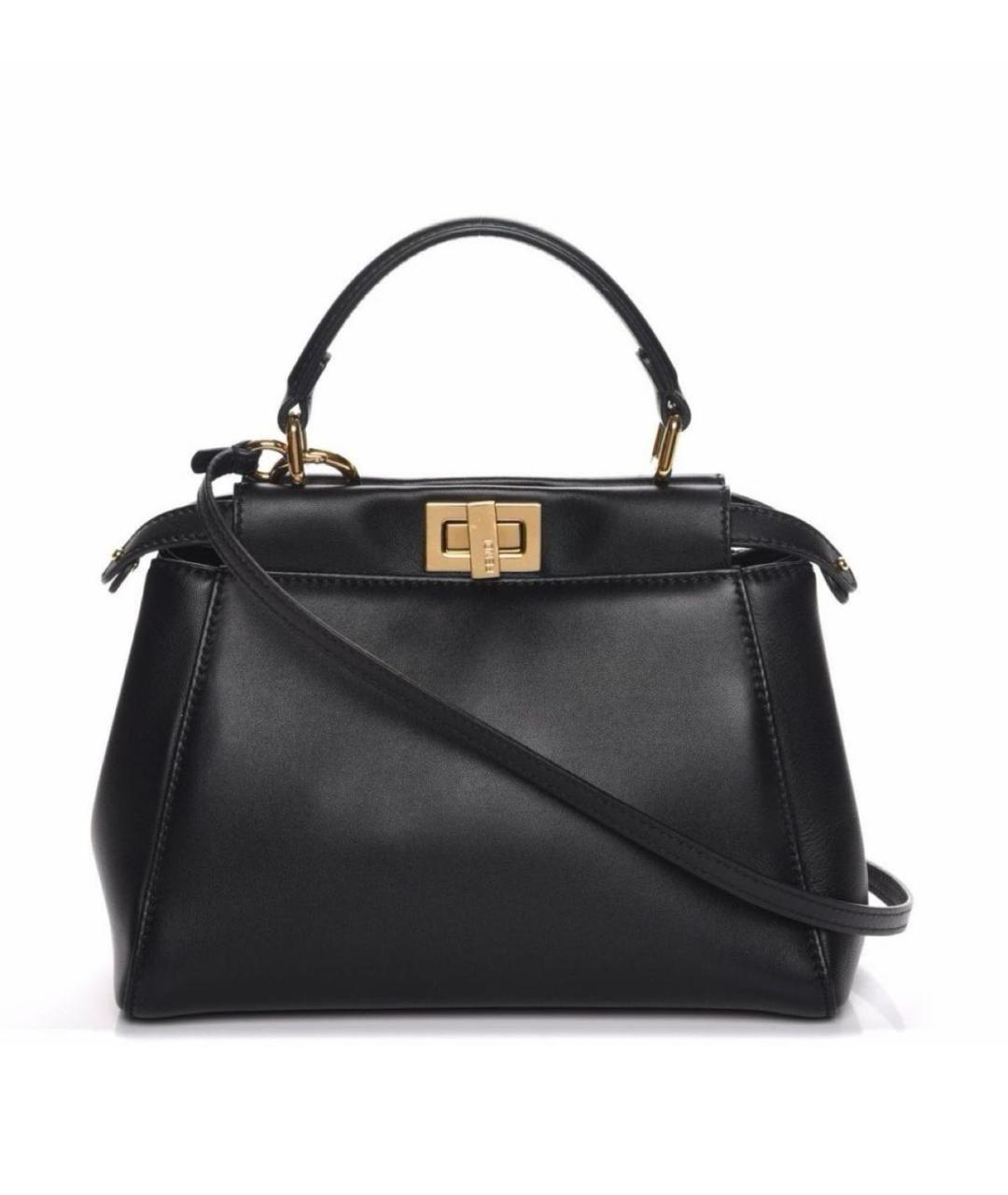 FENDI Черная кожаная сумка через плечо, фото 7