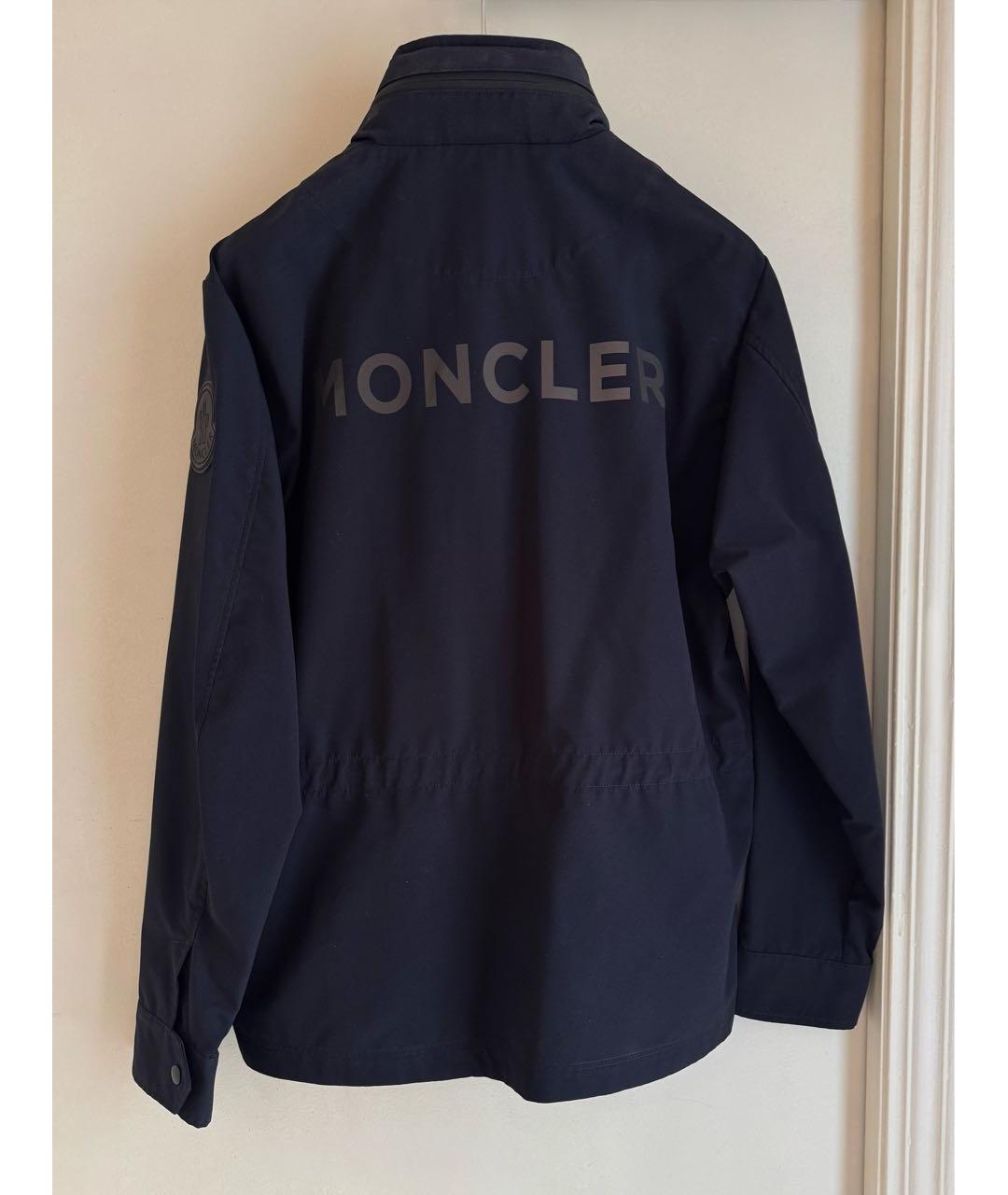 MONCLER Темно-синяя полиэстеровая куртка, фото 7