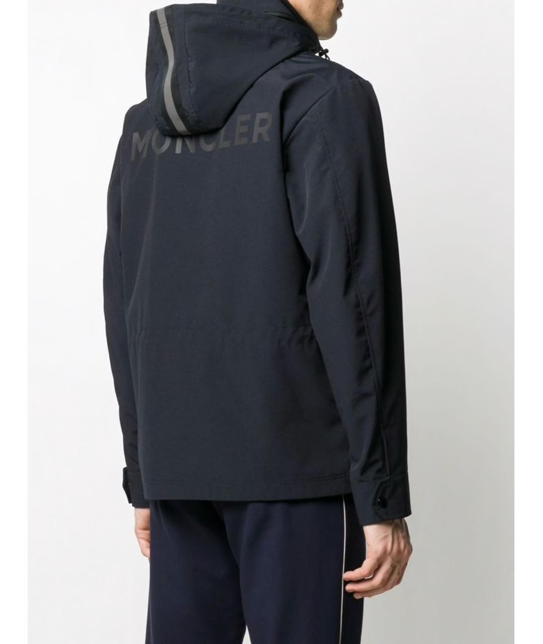 MONCLER Темно-синяя полиэстеровая куртка, фото 3
