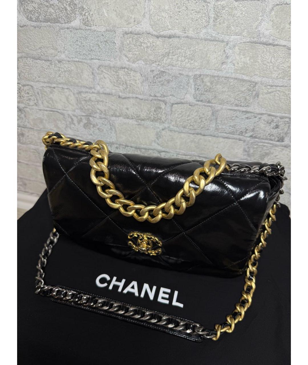 CHANEL Черная кожаная сумка через плечо, фото 4