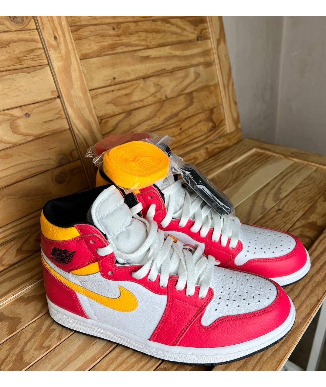 NIKE Белые кожаные высокие кроссовки / кеды, фото 2