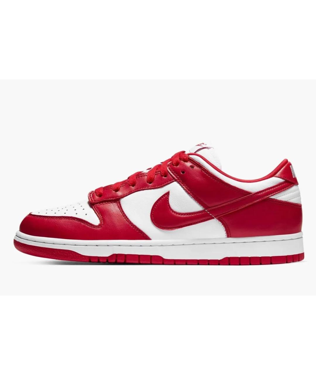 NIKE Красные кожаные низкие кроссовки / кеды, фото 7