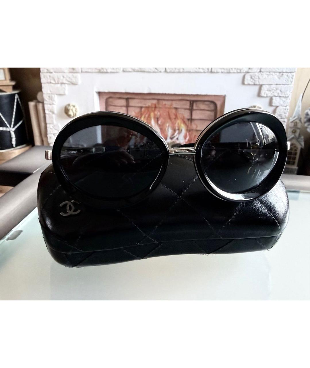 CHANEL Черные пластиковые солнцезащитные очки, фото 6