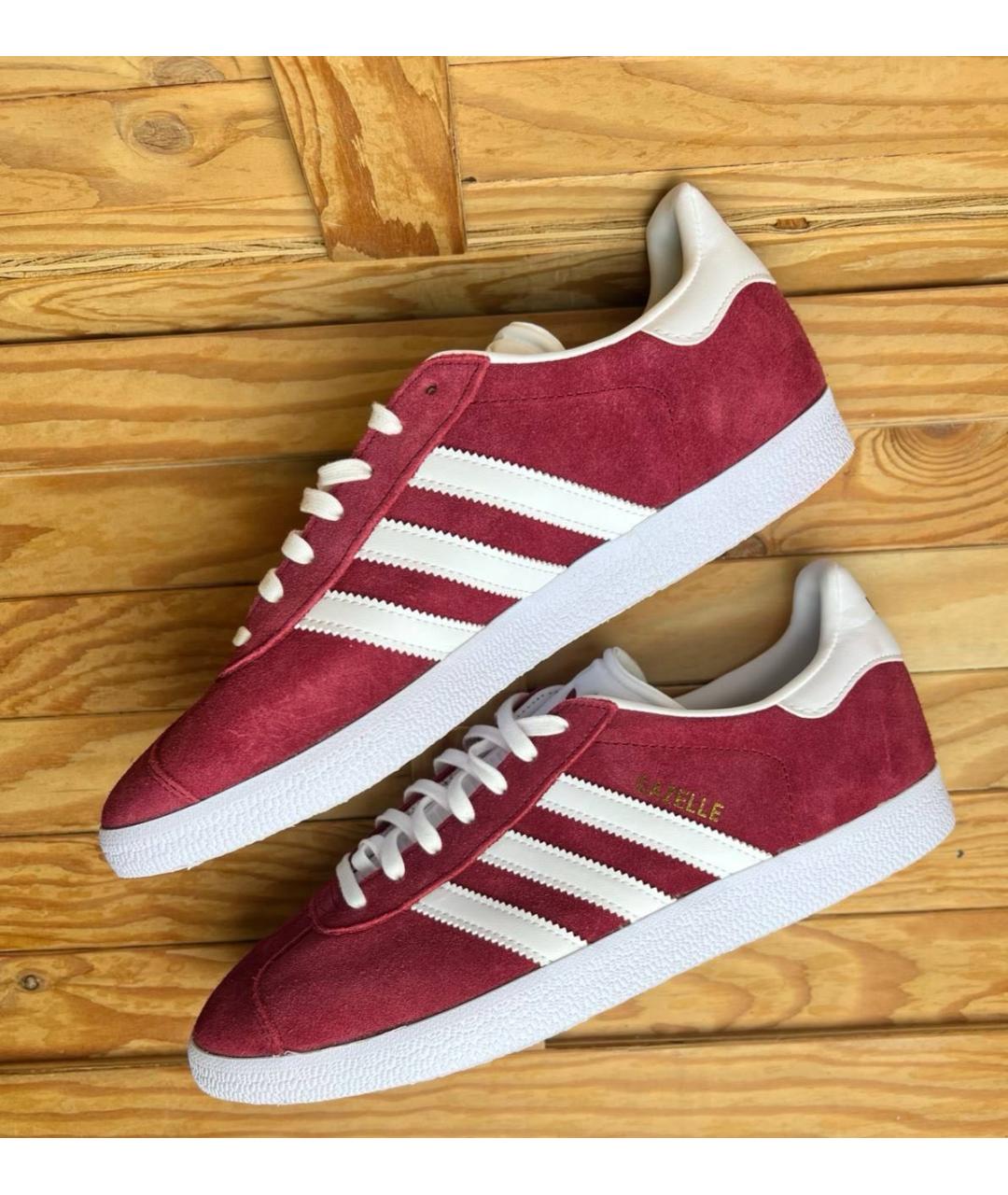 ADIDAS Бордовые замшевые кроссовки, фото 3