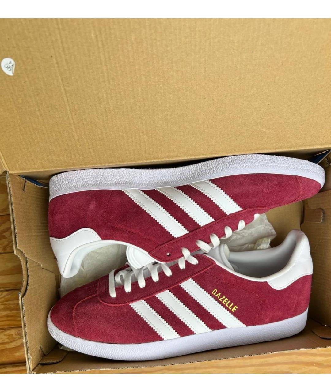 ADIDAS Бордовые замшевые низкие кроссовки / кеды, фото 5
