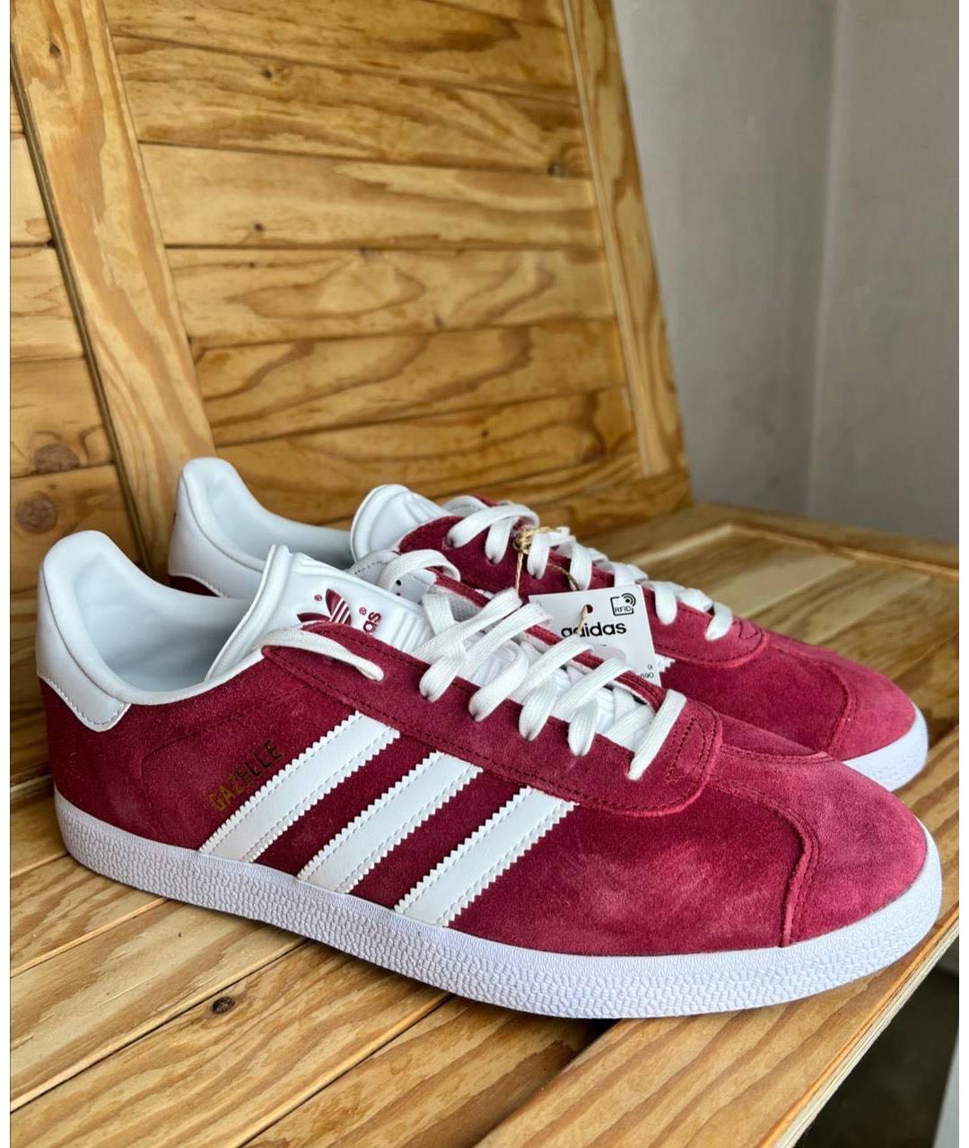 ADIDAS Бордовые замшевые низкие кроссовки / кеды, фото 2
