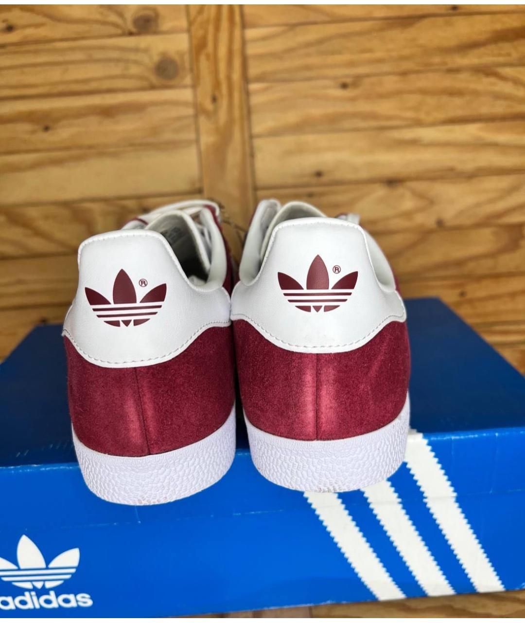 ADIDAS Бордовые замшевые низкие кроссовки / кеды, фото 4
