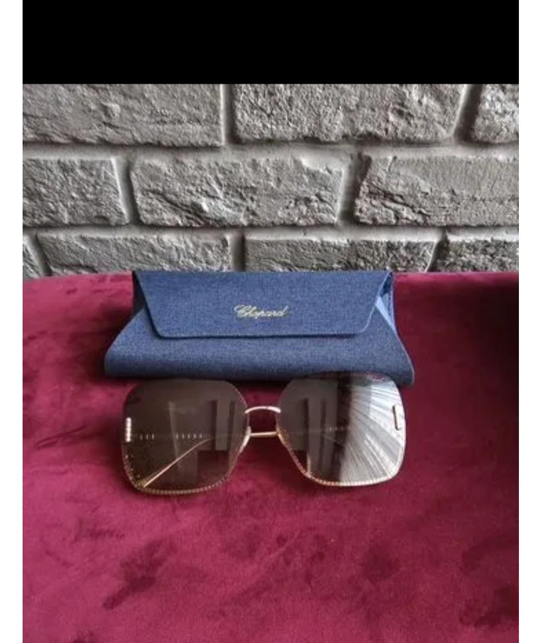 CHOPARD Коричневые пластиковые солнцезащитные очки, фото 3