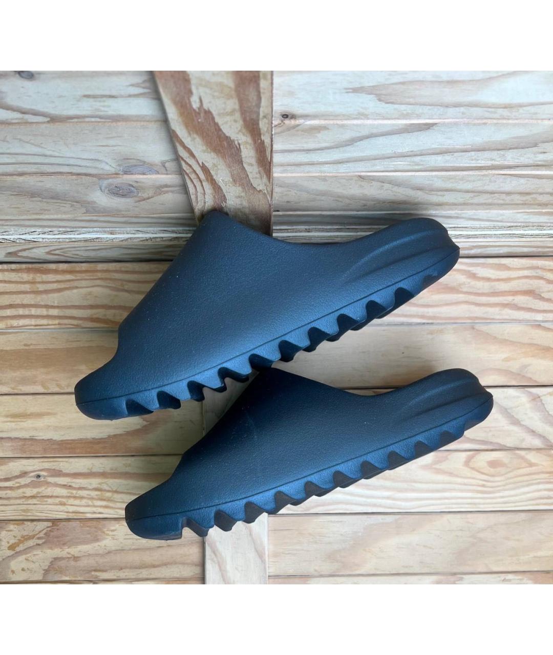 ADIDAS YEEZY Черные резиновые шлепанцы, фото 3