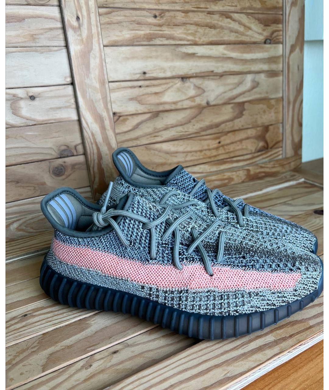 ADIDAS YEEZY Серые текстильные низкие кроссовки / кеды, фото 2