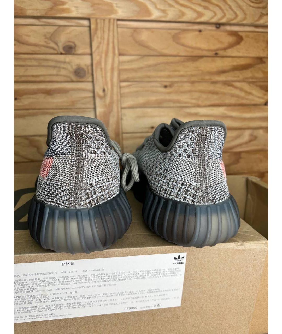 ADIDAS YEEZY Серые текстильные низкие кроссовки / кеды, фото 4