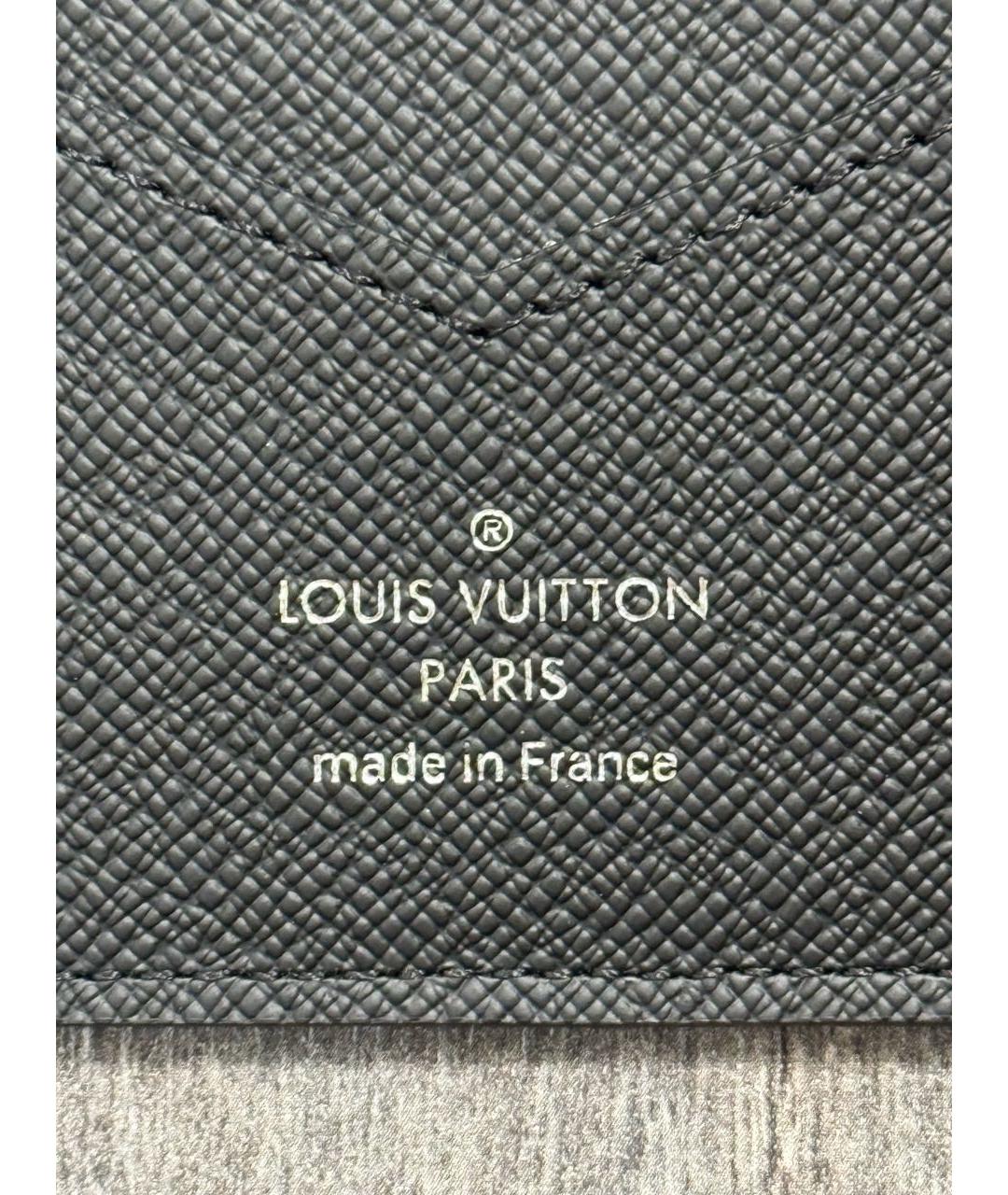 LOUIS VUITTON Черный кожаный кардхолдер, фото 7