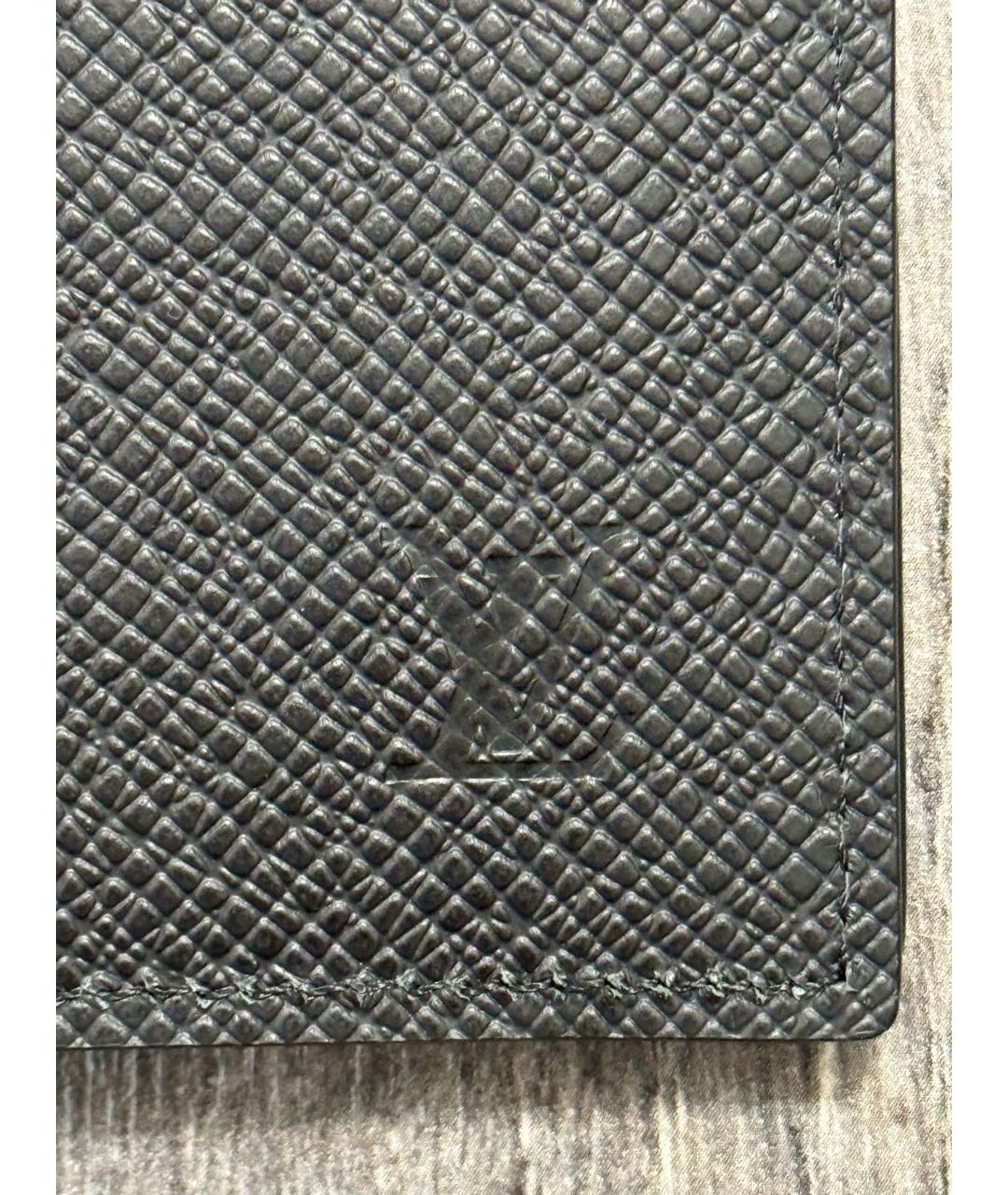 LOUIS VUITTON Черный кожаный кардхолдер, фото 6