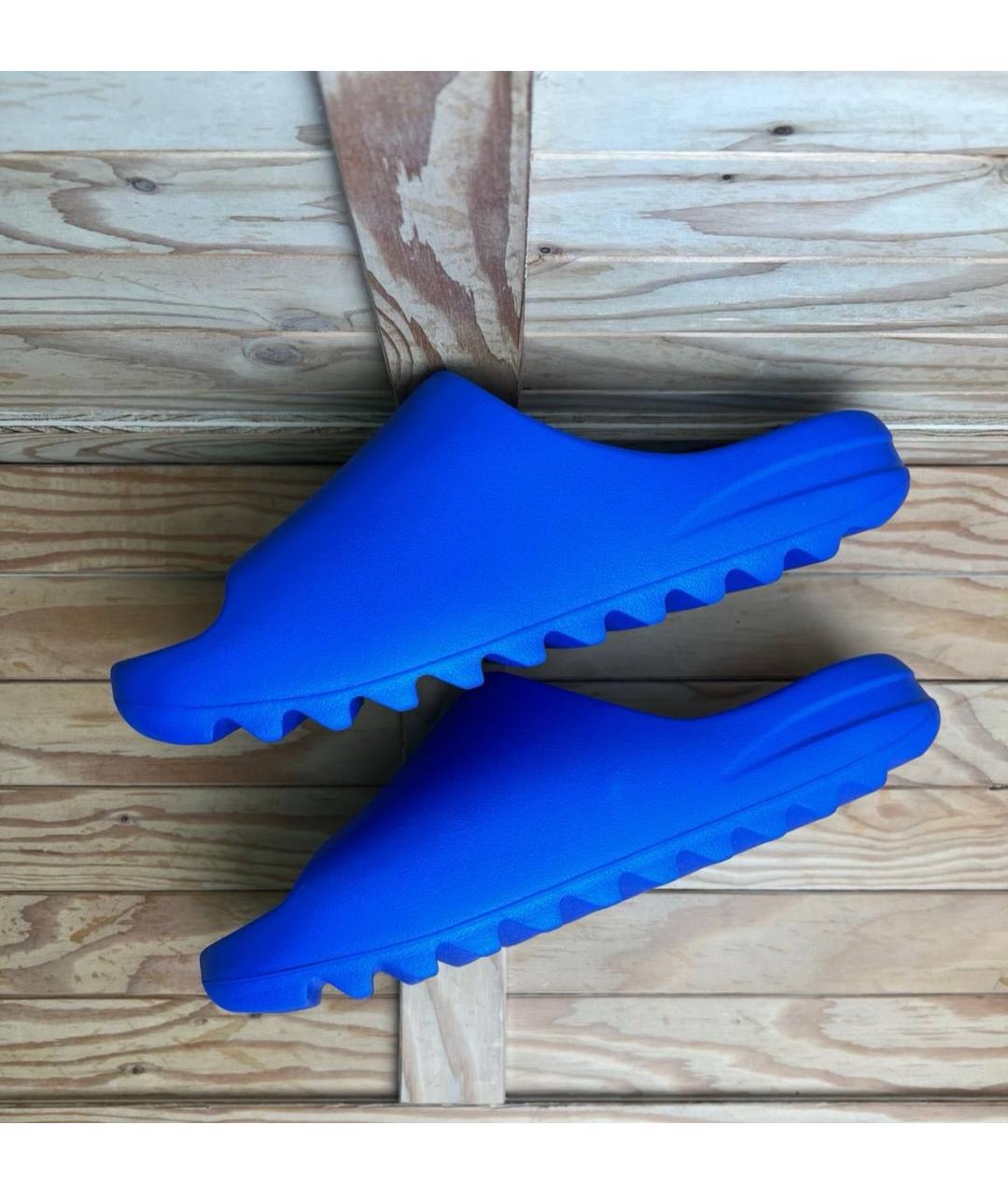 ADIDAS YEEZY Темно-синие резиновые шлепанцы, фото 3