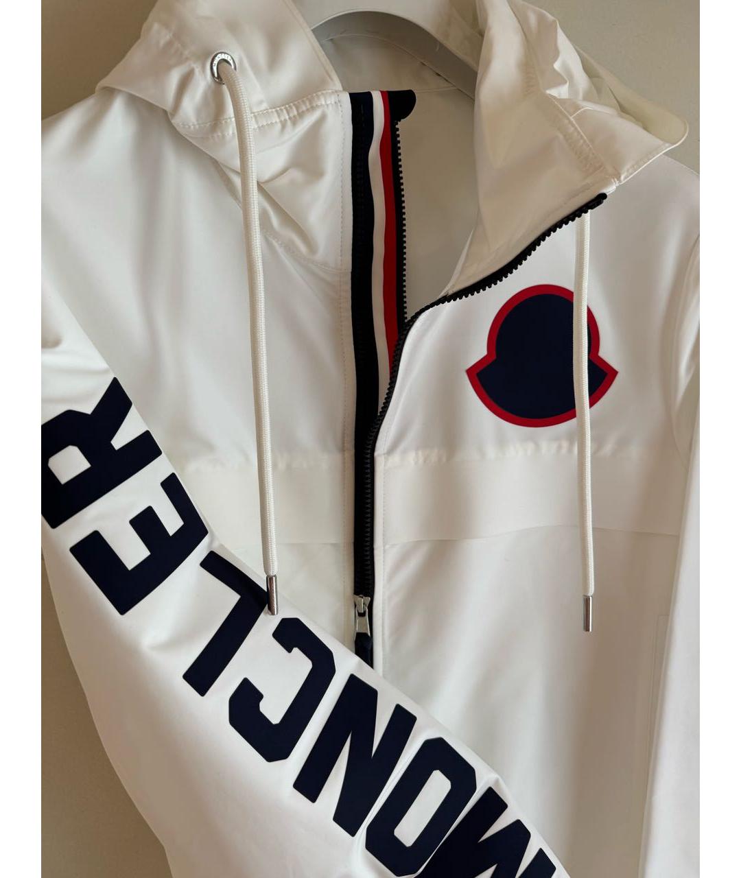 MONCLER Белая полиэстеровая куртка, фото 6