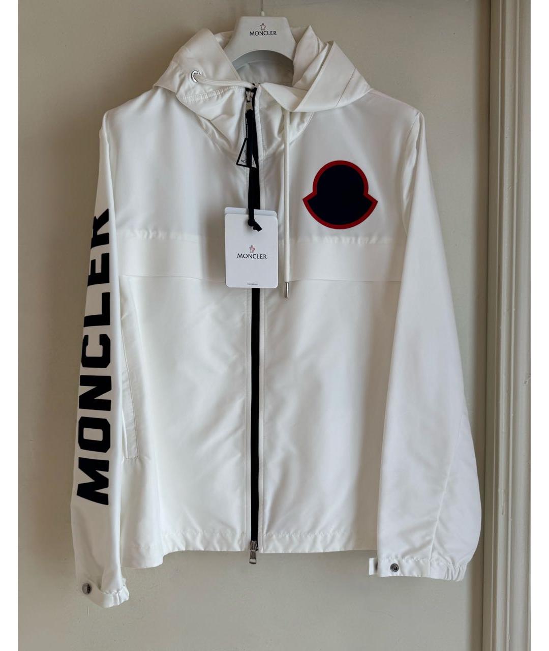 MONCLER Белая полиэстеровая куртка, фото 5