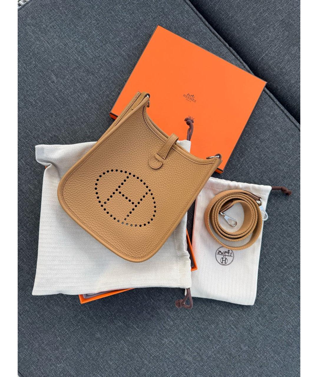 HERMES Коричневая кожаная сумка через плечо, фото 3