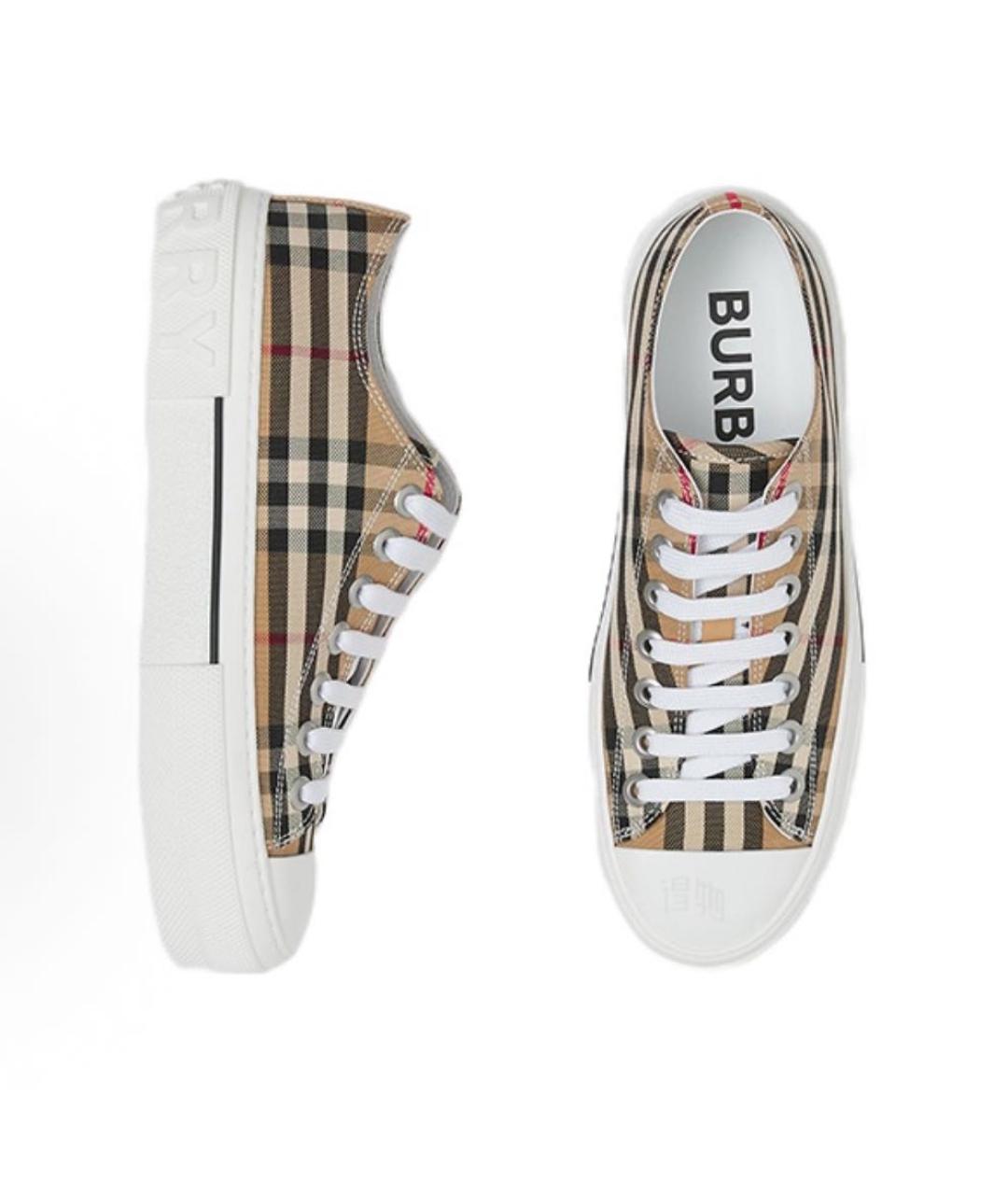 BURBERRY Бежевые кеды, фото 3