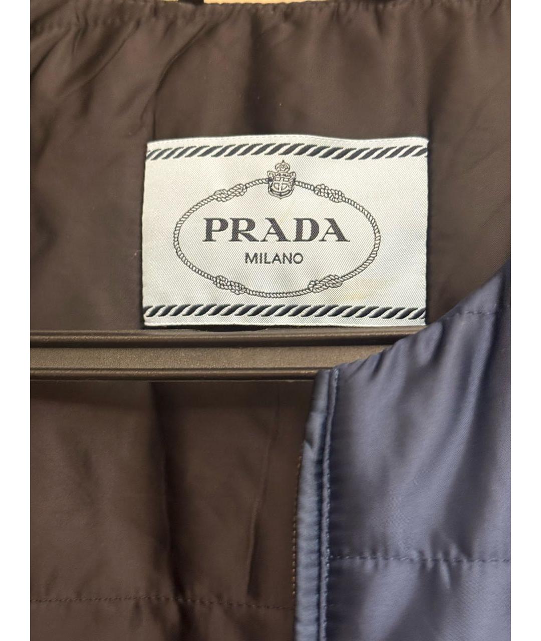 PRADA Синяя полиэстеровая куртка, фото 3