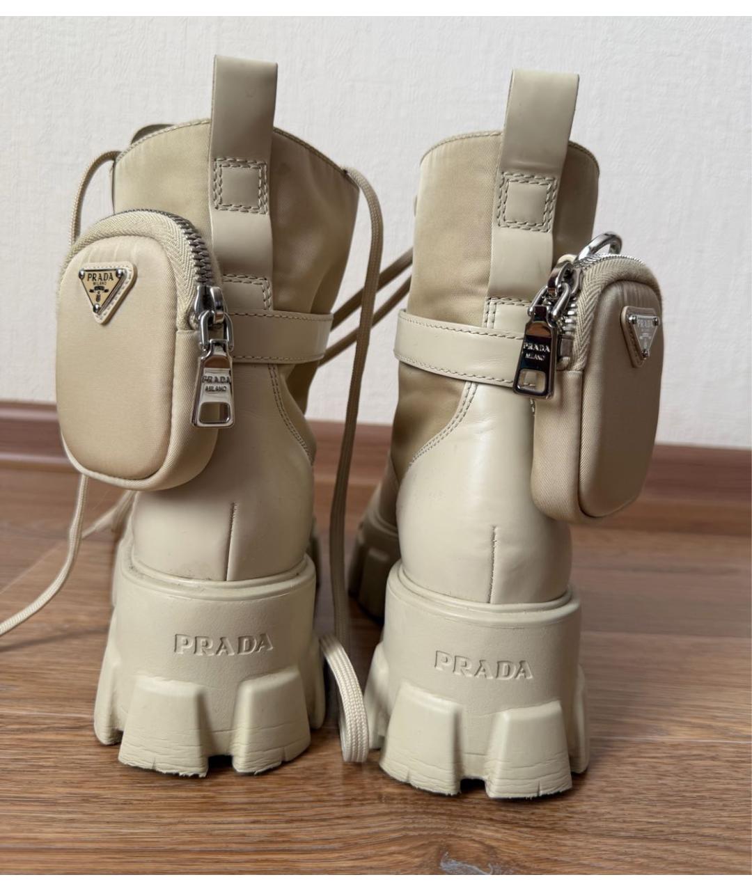 PRADA Бежевые ботинки, фото 4