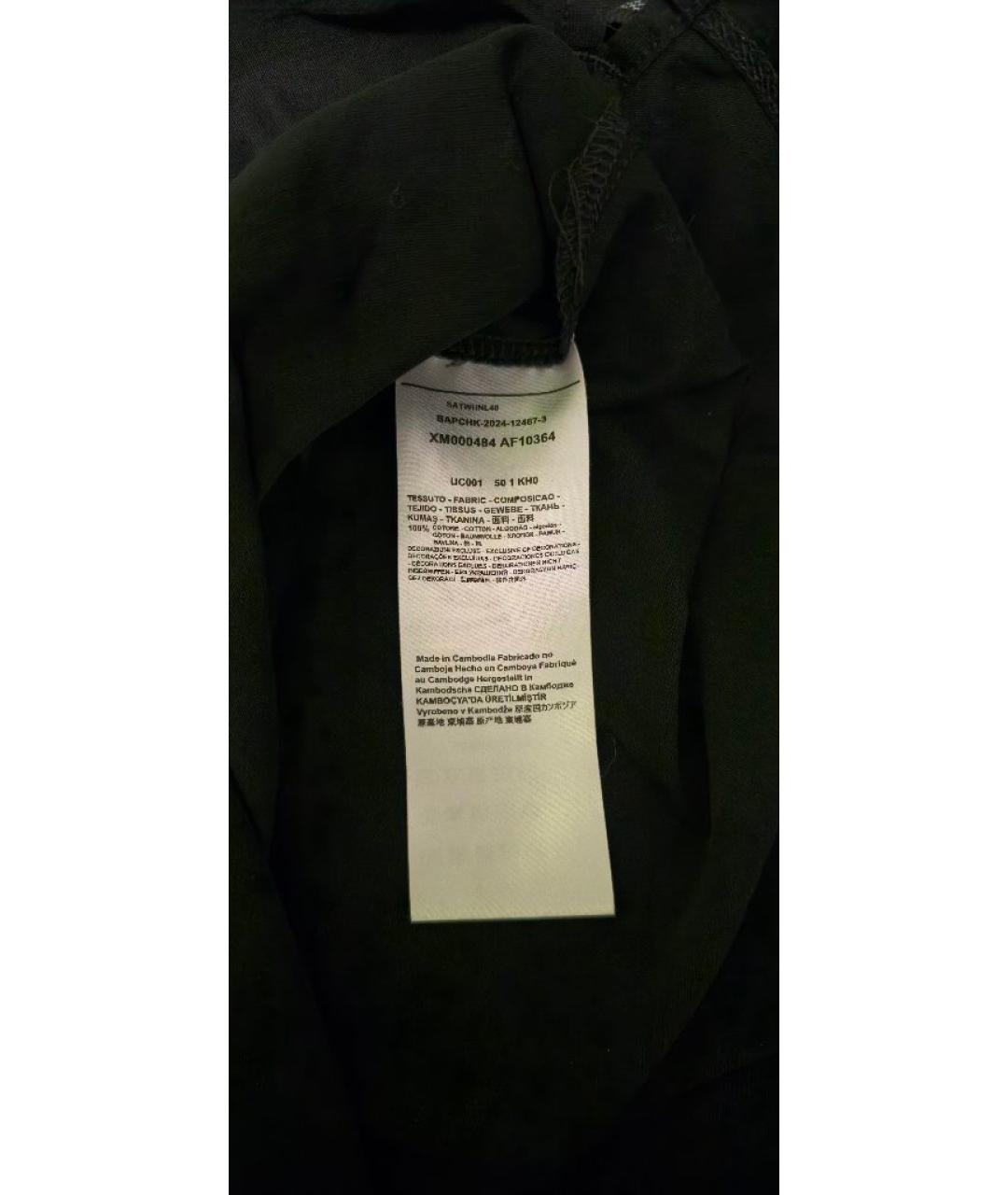 ARMANI EXCHANGE Черное хлопковое поло с коротким рукавом, фото 3