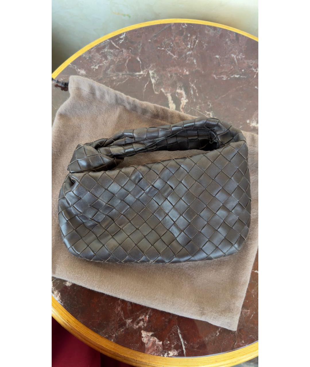 BOTTEGA VENETA Коричневая кожаная сумка с короткими ручками, фото 2
