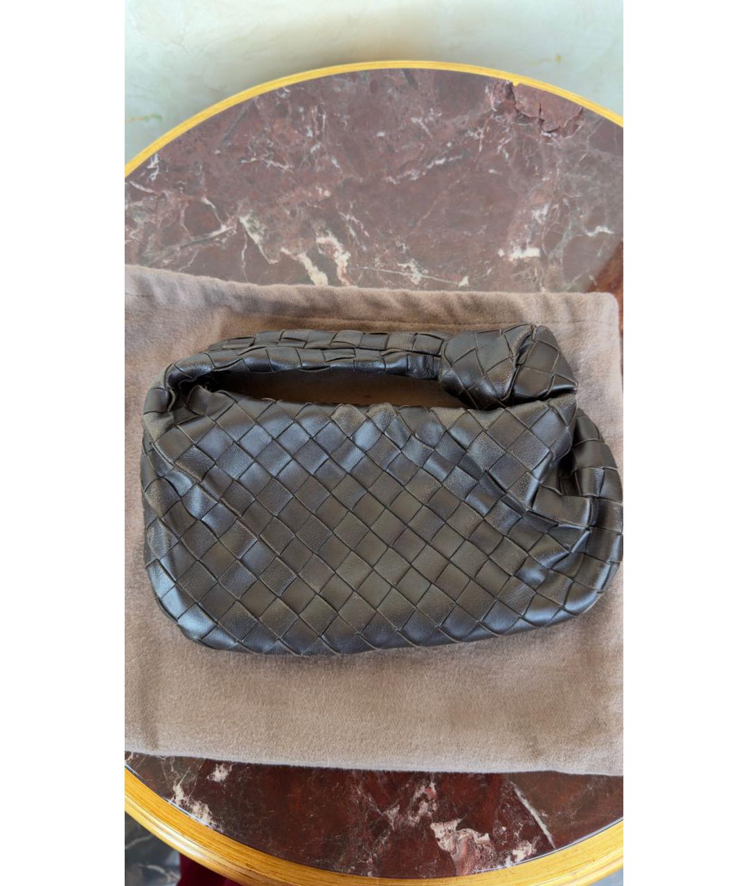 BOTTEGA VENETA Коричневая кожаная сумка с короткими ручками, фото 6
