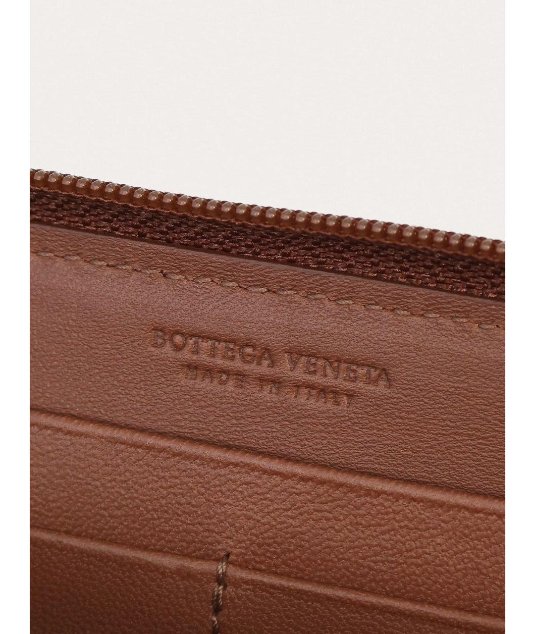 BOTTEGA VENETA Коричневый кожаный кошелек, фото 6