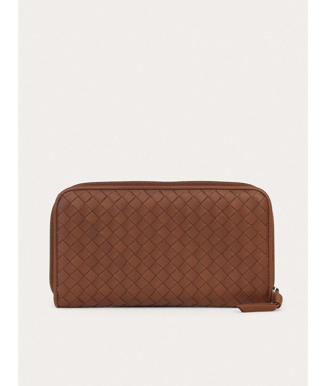 BOTTEGA VENETA Коричневый кожаный кошелек, фото 1