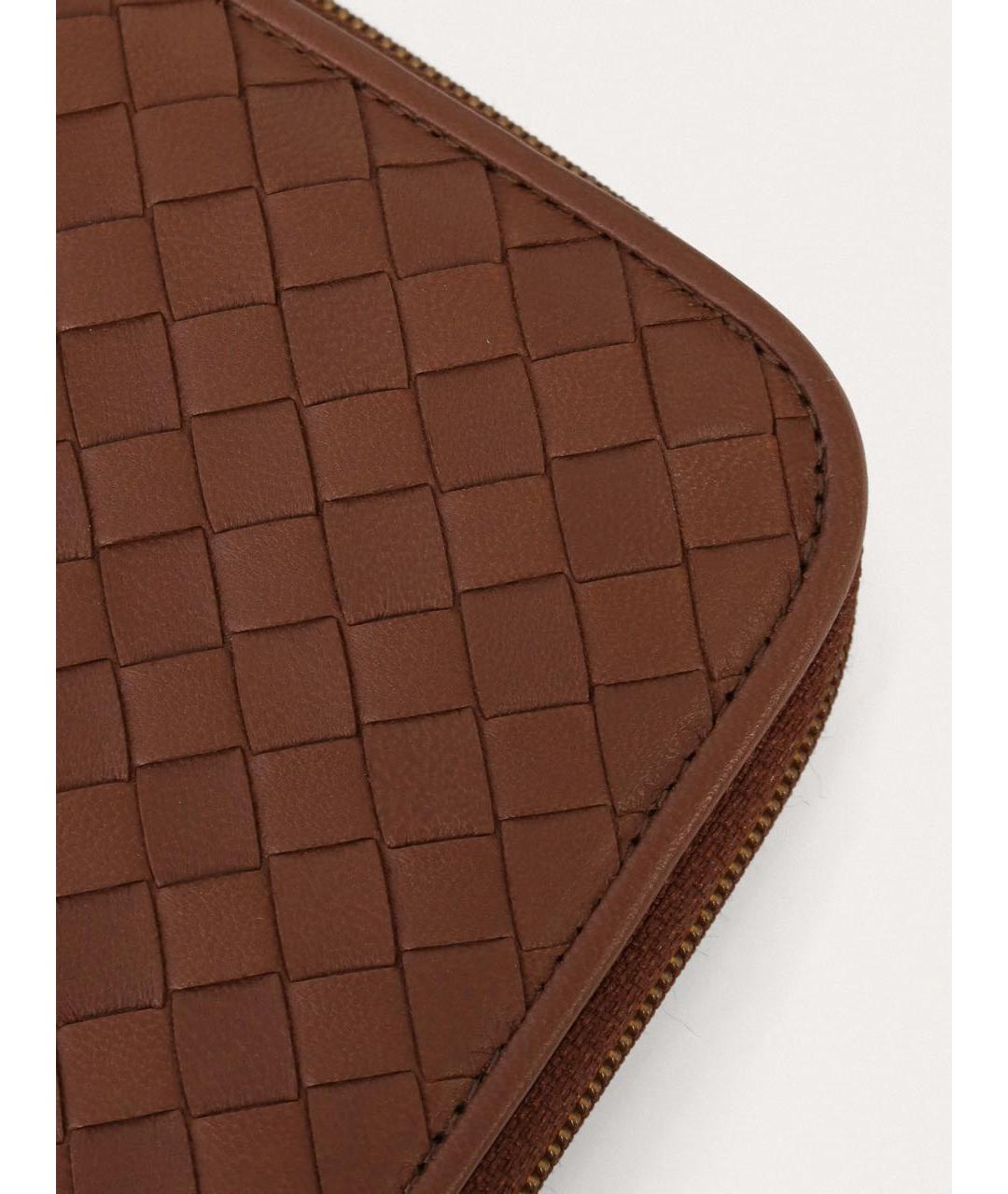 BOTTEGA VENETA Коричневый кожаный кошелек, фото 8