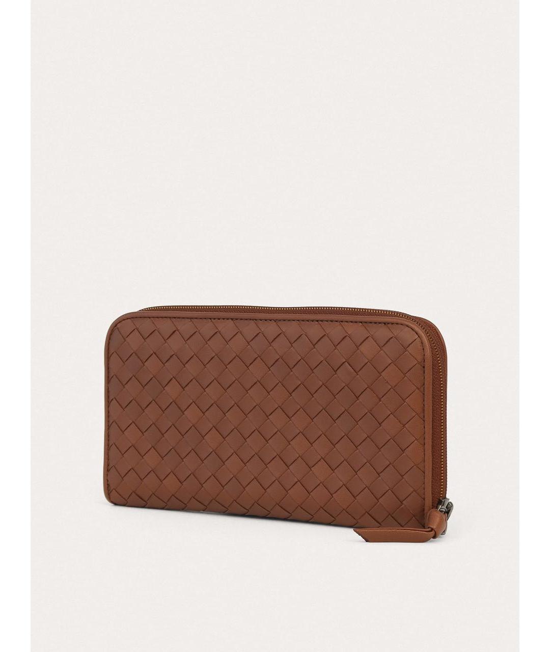 BOTTEGA VENETA Коричневый кожаный кошелек, фото 2