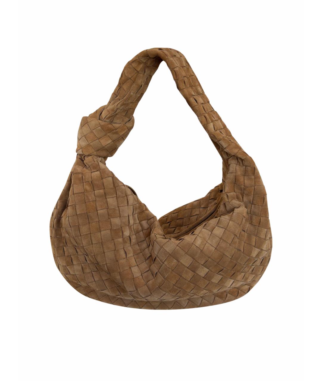 BOTTEGA VENETA Коричневая замшевая сумка с короткими ручками, фото 1