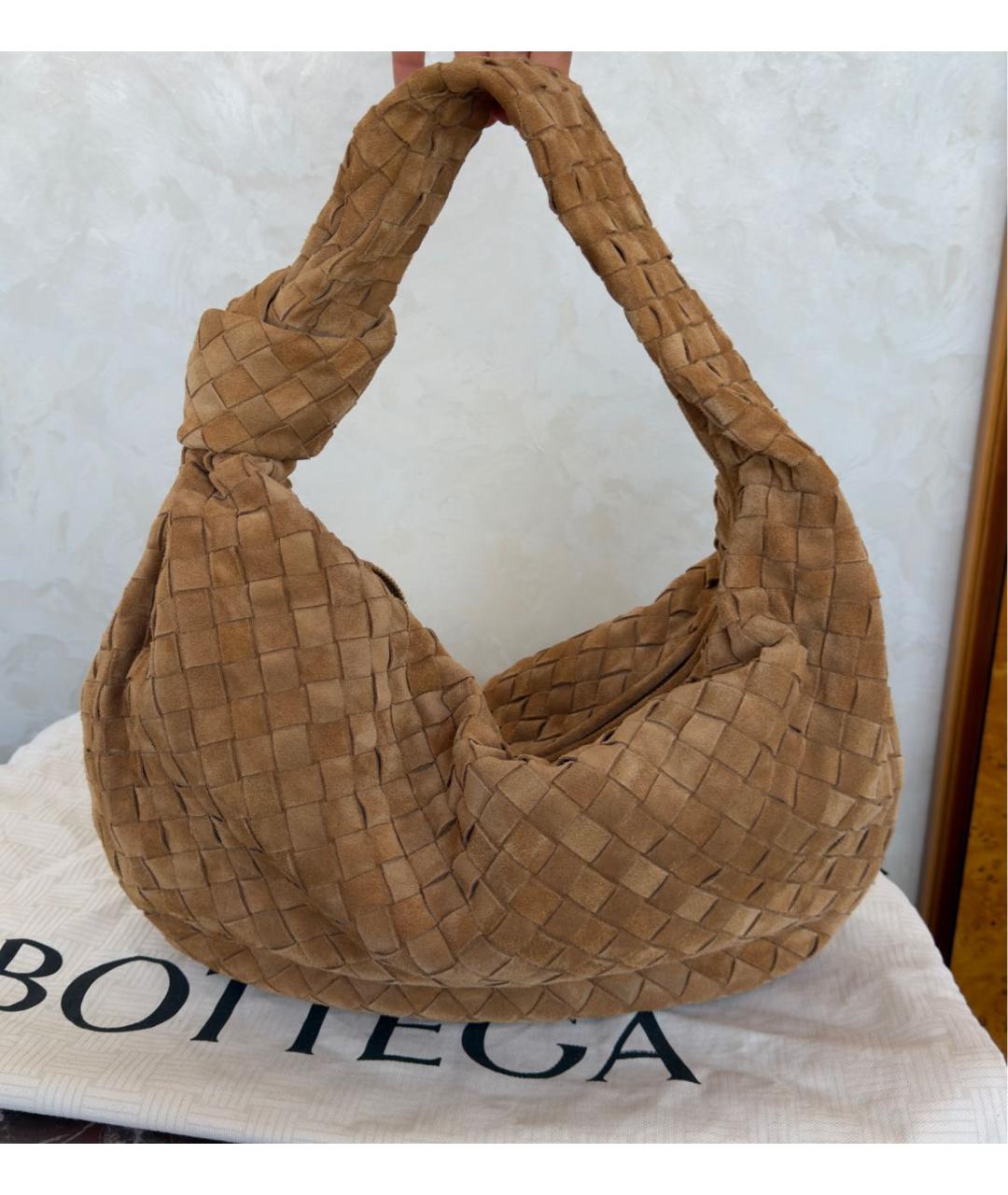 BOTTEGA VENETA Коричневая замшевая сумка с короткими ручками, фото 7
