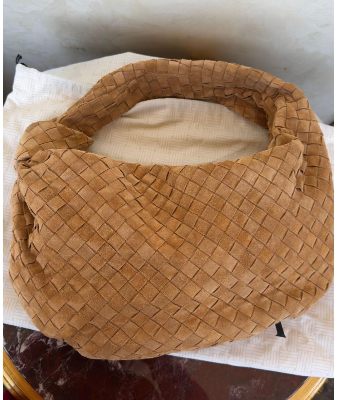 BOTTEGA VENETA Коричневая замшевая сумка с короткими ручками, фото 3
