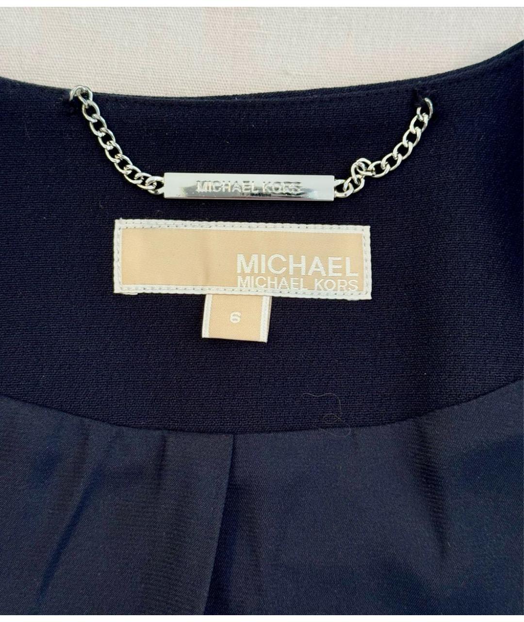 MICHAEL MICHAEL KORS Темно-синий вискозный жакет/пиджак, фото 3