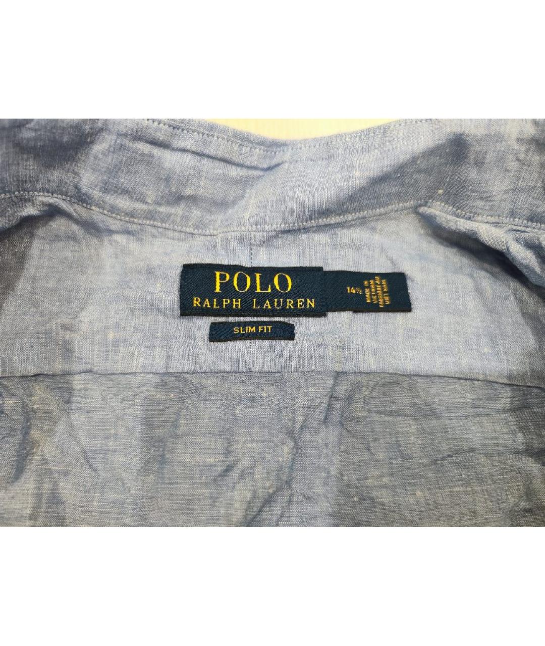POLO RALPH LAUREN Голубая льняная рубашка, фото 3