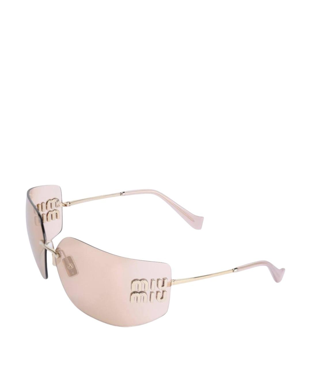 MIU MIU Розовые металлические солнцезащитные очки, фото 1
