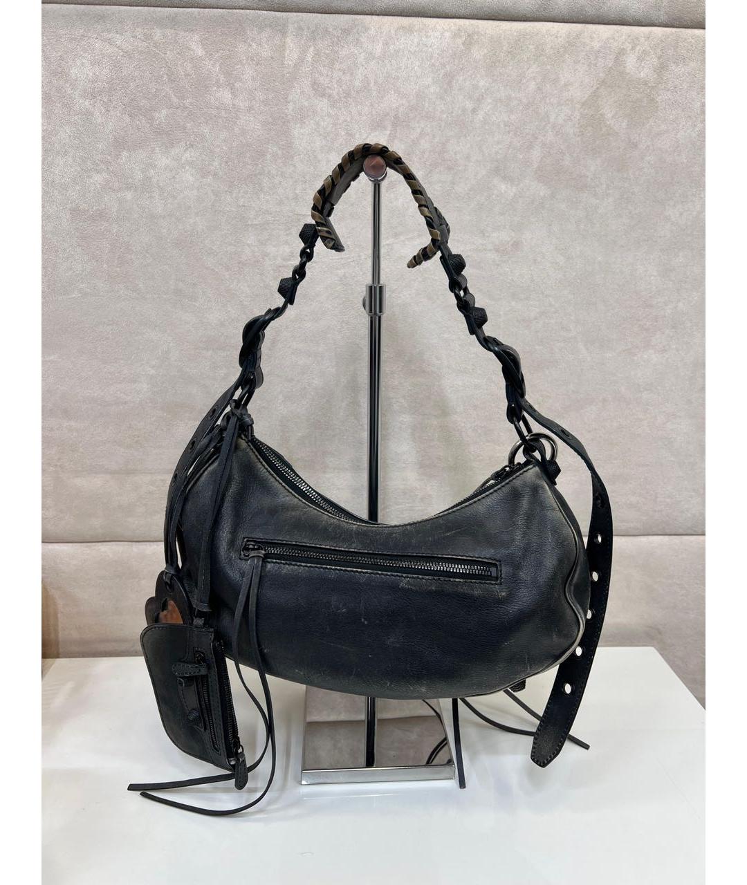 BALENCIAGA Черная кожаная сумка с короткими ручками, фото 4